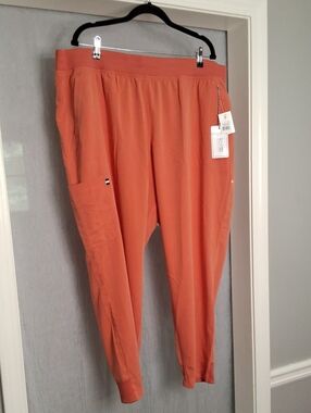 koi coral orange scrub jogger